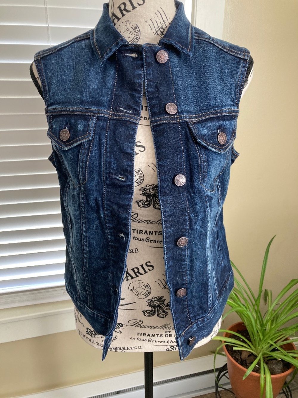 Dark Wash Express Denim Vest XS